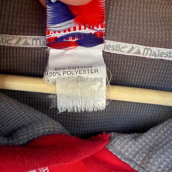 Boston Red Sox Majestic Vintage Fuzzy Patch logo red hoodie Sweatshirt Large - Picture 9 of 10